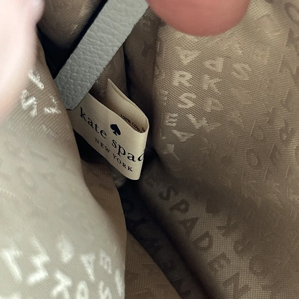 Kate Spade Gray‎ Leather Pebbled Satchel Bag With Buckles